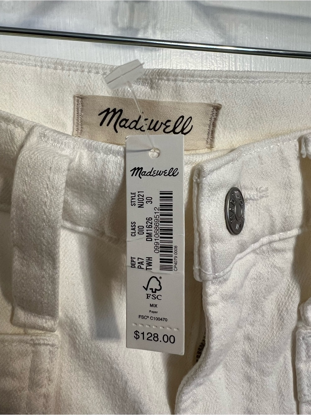 Madewell PERFECT VINTAGE WIDE LEG CROP JEAN in Off-White sz30 NWT - Picture 4 of 8